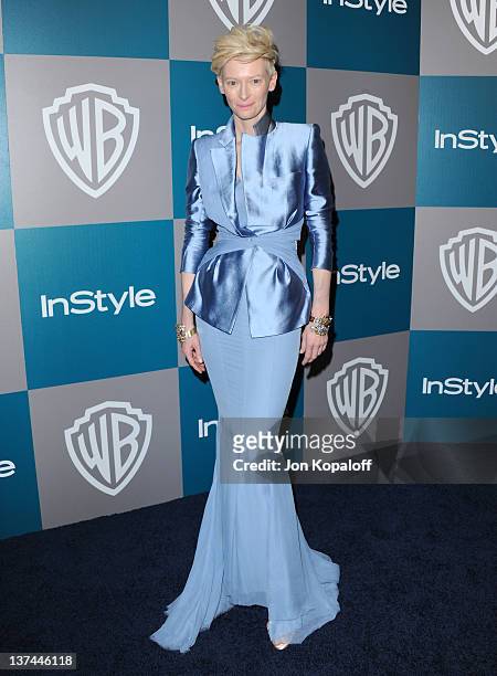 Actress Tilda Swinton arrives at the 13th Annual Warner Bros. And InStyle Golden Globe After Party held at The Beverly Hilton hotel on January 15,...