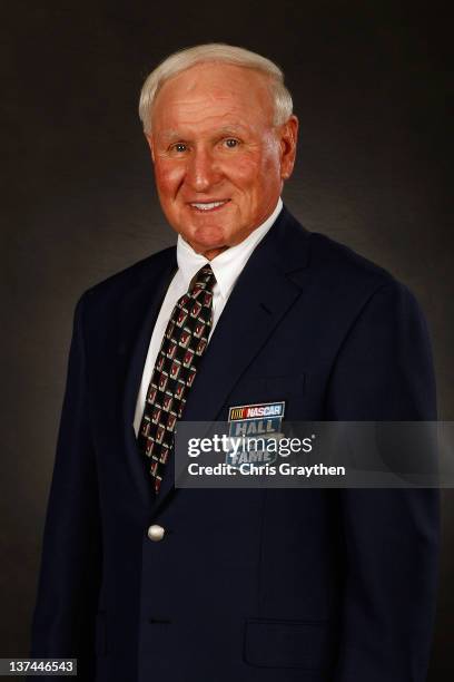 Hall of Fame Inductee Cale Yarborough poses for a photo after the NASCAR Hall of Fame Induction Ceremony on January 20, 2012 in Charlotte, North...