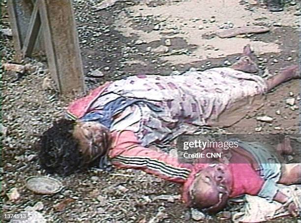 Kurdish victims of an Iraqi poison gas attack lie where they were killed on March 22, 1988 in the village of Halabja in northern Iraq. The incident...