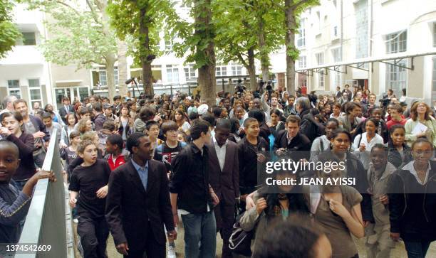 The Paris two dozen first-time actors who won the Palme d'Or at Cannes film festival with the movie "The Class", directed by Laurent Cantet on May 25...