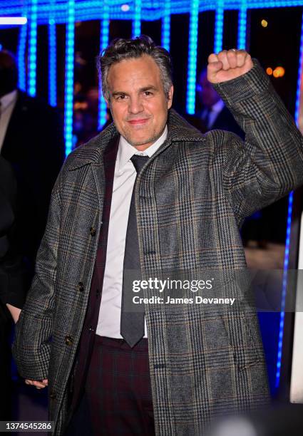 Mark Ruffalo arrives to the premiere of "The Adam Project" at Alice Tully Hall on February 28, 2022 in New York City.