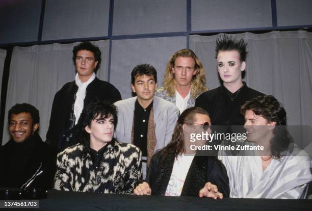 British new wave band Culture Club and Duran Duran (British singer and songwriter Simon Le Bon , British keyboard player Nick Rhodes , British...