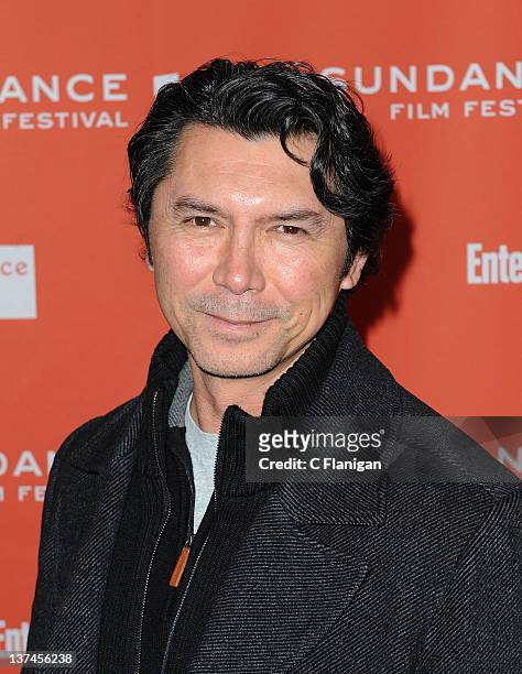 Actor Lou Diamond Phillips attends the 'Filly Brown' premiere held at the Library Center Theatre during the 2012 Sundance Film Festival on January...