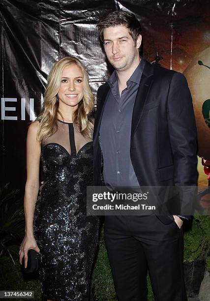 Kristin Cavallari and Jay Cutler arrive at the Cirque du Soleil "OVO" celebrity opening night gala held at Santa Monica Pier on January 20, 2012 in...