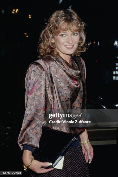 British actress Stephanie Beacham attends a performance of 'The Search for Signs of Intelligent Life in the Universe' at the Plymouth Theatre in New...