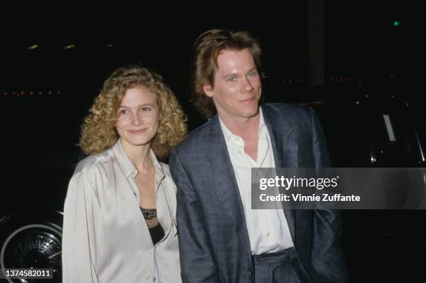 American actor Kevin Bacon and his partner, American actress Kyra Sedgwick attend the rehearsals for the 45th Annual Golden Globe Awards, held at the...