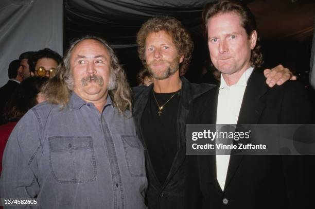 American singer-songwriter and musician David Crosby, American singer-songwriter and musician Chris Hillman, and American singer, songwriter and...
