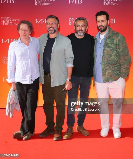 Mathieu Amalric, Olivier Nakache, Eric Toledano and Jonathan Cohen attend the 1st "Nouvelles vagues" International Biarritz Film Festival - Day Three...