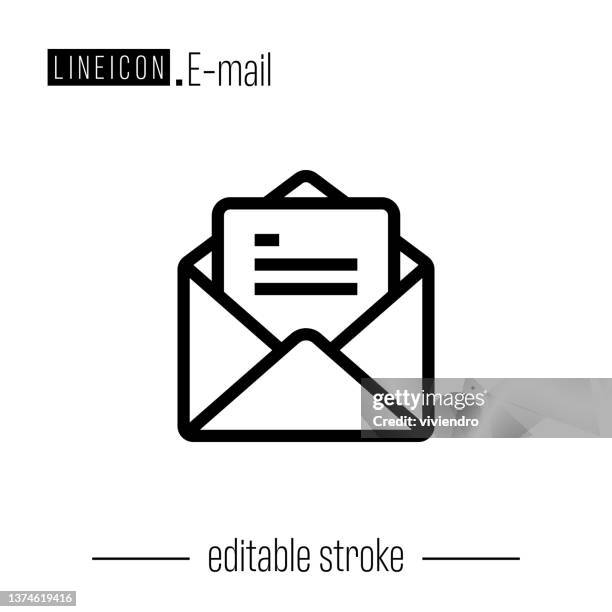 e-mail line icon - new text message stock illustrations