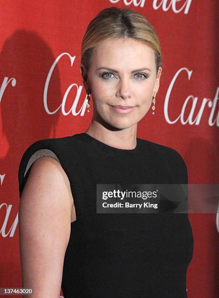 Actress Charlize Theron arrives at the 23rd Annual Palm Springs International Film Festival Awards Gala at Palm Springs Convention Center on January...