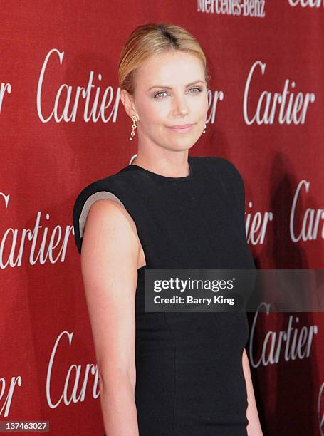 Actress Charlize Theron arrives at the 23rd Annual Palm Springs International Film Festival Awards Gala at Palm Springs Convention Center on January...