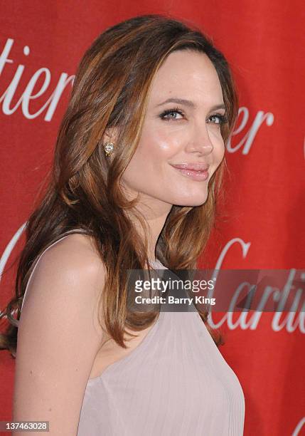 Actress Angelina Jolie arrives at the 23rd Annual Palm Springs International Film Festival Awards Gala at Palm Springs Convention Center on January...