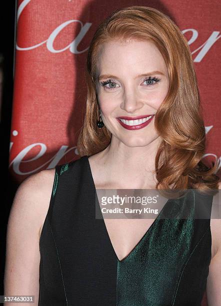 Actress Jessica Chastain arrives at the 23rd Annual Palm Springs International Film Festival Awards Gala at Palm Springs Convention Center on January...