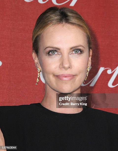 Actress Charlize Theron arrives at the 23rd Annual Palm Springs International Film Festival Awards Gala at Palm Springs Convention Center on January...