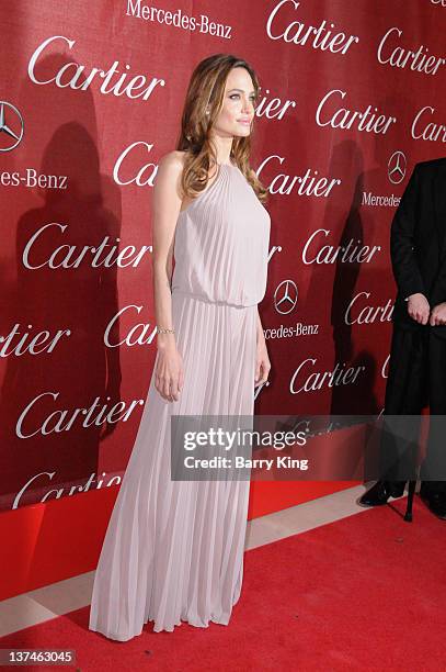 Actress Angelina Jolie arrives at the 23rd Annual Palm Springs International Film Festival Awards Gala at Palm Springs Convention Center on January...