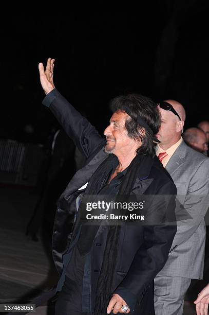 Actor Al Pacino arrives at the 23rd Annual Palm Springs International Film Festival Awards Gala at Palm Springs Convention Center on January 7, 2012...