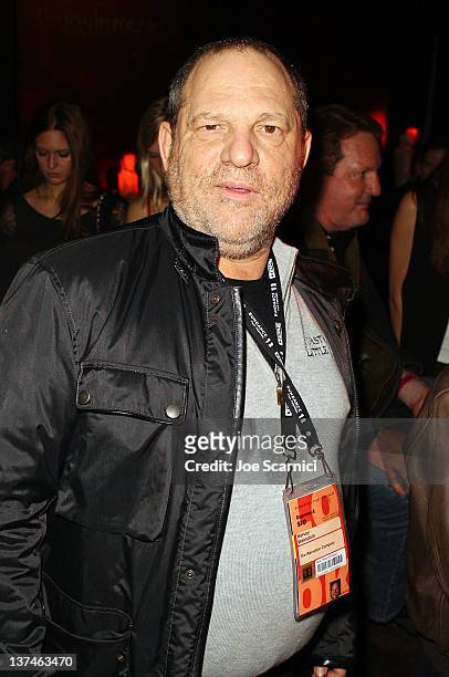Harvey Weinstein attends T-Mobile presents Google Music at TAO, a nightlife event at the Sundance Film Festival, at T-Mobile Google Music Village at...