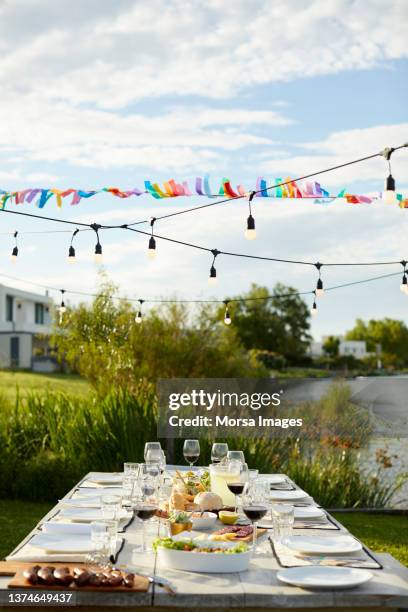 place setting on table during asado party - place setting stock pictures, royalty-free photos & images