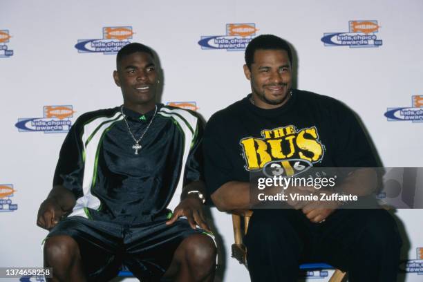 American football players Keyshawn Johnson and Jerome Bettis attends the 12th Annual Nickelodeon's Kids' Choice Awards, held at the Edwin W Pauley...