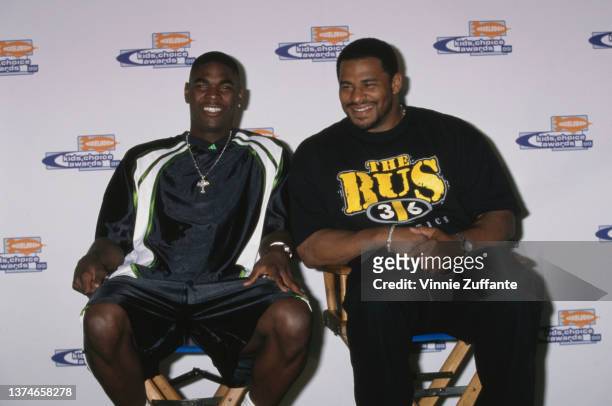 American football players Keyshawn Johnson and Jerome Bettis attends the 12th Annual Nickelodeon's Kids' Choice Awards, held at the Edwin W Pauley...