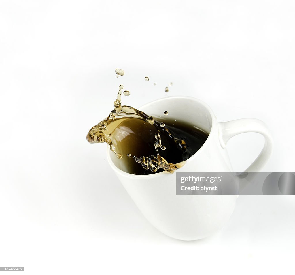 Splashing Cup of Coffee with Copy Space