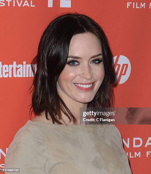 Actress Emily Blunt attends the 'Your Sister's Sister' premiere held at The MARC Theatre during the 2012 Sundance Film Festival on January 20, 2012...