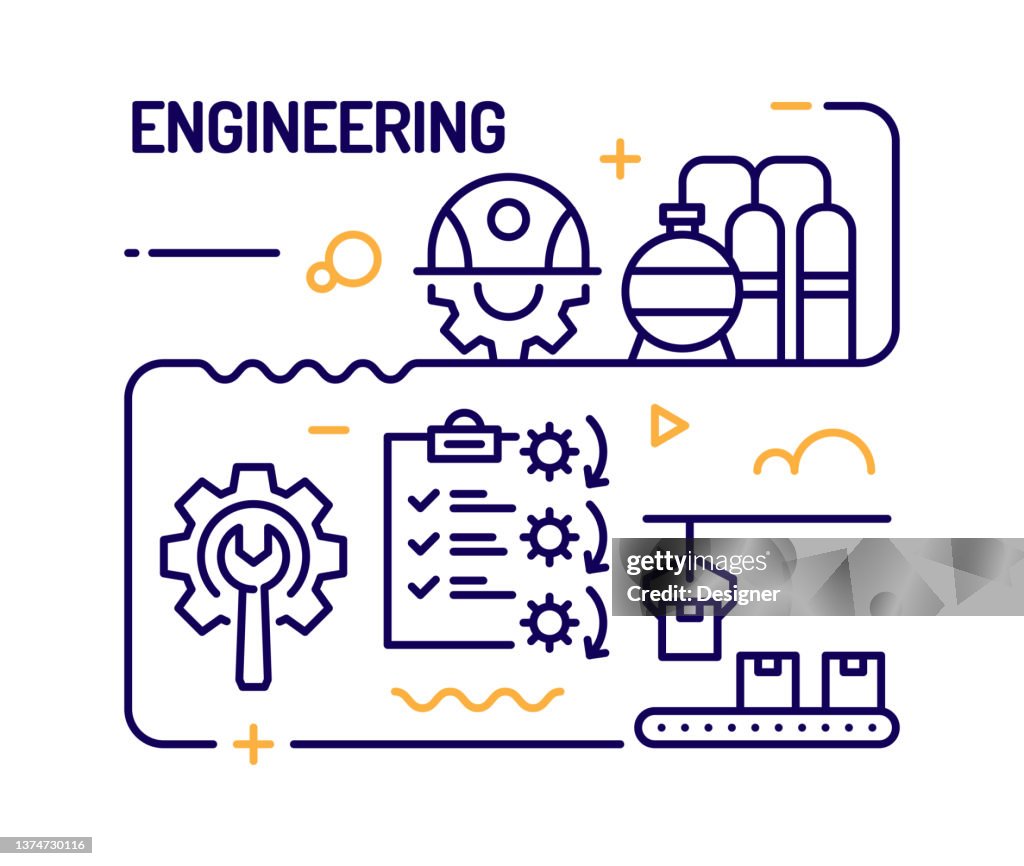 Model Engineering Idea Vector Engineering Concept Line Style Vector Illustration High-Res Vector ...