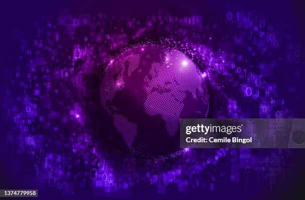digital globe - purple 幅插畫檔、美工圖案、卡通及圖標