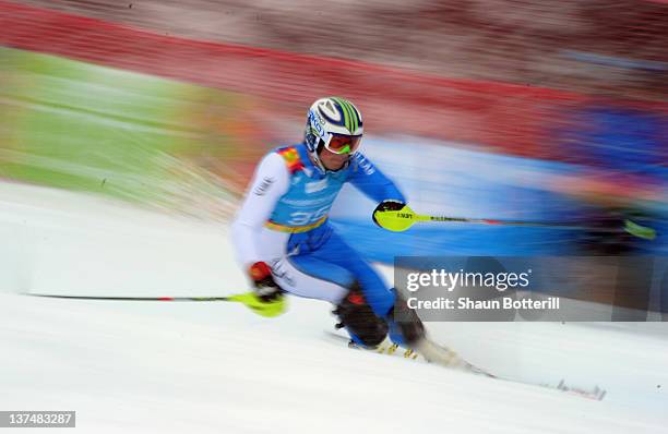 Valcareggi of Greece in action during the men's Slalom event on January 21, 2012 in Patscherkofel, Austria.