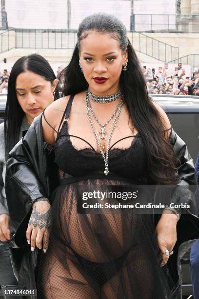 Rihanna attends the Dior Womenswear Fall/Winter 2022/2023 show as part of Paris Fashion Week on March 01, 2022 in Paris, France.