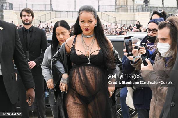 Rihanna attends the Dior Womenswear Fall/Winter 2022/2023 show as part of Paris Fashion Week on March 01, 2022 in Paris, France.