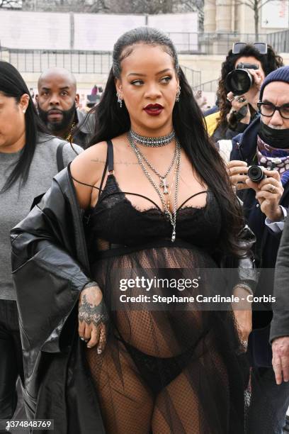 Rihanna attends the Dior Womenswear Fall/Winter 2022/2023 show as part of Paris Fashion Week on March 01, 2022 in Paris, France.