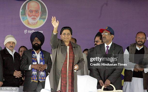 Mayawati, Chief Minister of Uttar Pradesh at election campaign rally on January 21, 2012 in Kharar, India. Starting her two day campaign tour of...