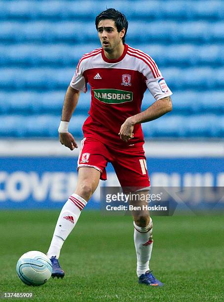 Rhys Williams of Middlesbrough in action during the npower Championship match between Coventry City and Middlesbrough at The Ricoh arena on January...