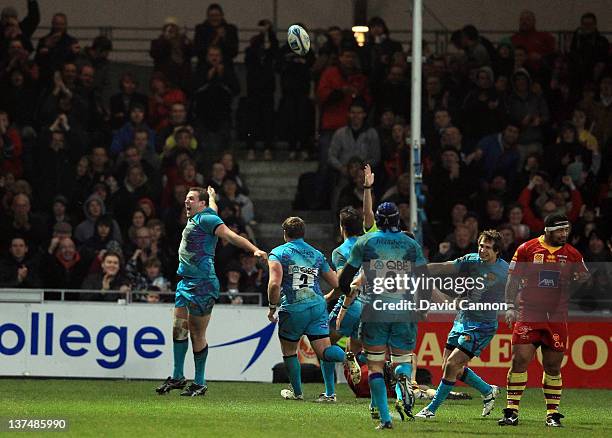 Brett Sturgess of Exeter celebrates after scoring a try for Exeter during the Amlin Challenge Cup match between Exeter Chiefs and Perpignan at Sandy...