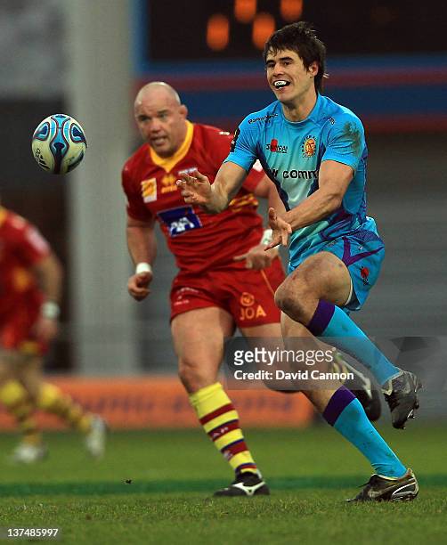 Ignacio Mieres of Exeter Chiefs during the Amlin Challenge Cup match between Exeter Chiefs and Perpignan at Sandy Park on January 21, 2012 in Exeter,...