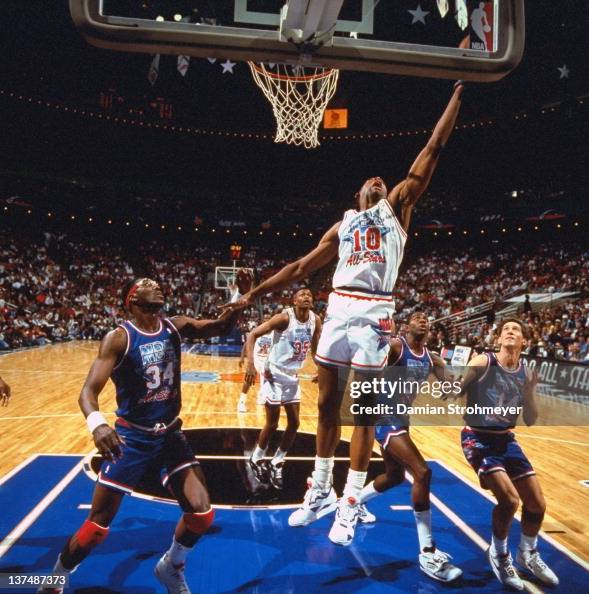 Detroit Rodman Detroit Pistons Dennis Rodman of Team East in action, getting rebound ...