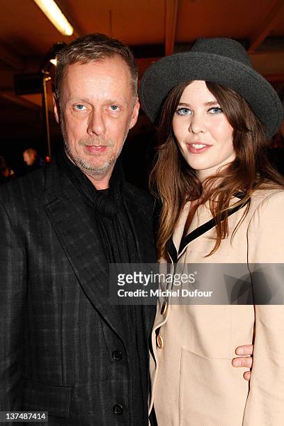 Bill Gayten and Lou Lesage attend the John Galliano Menswear Autumn/Winter 2012/2013 show as part of Paris Fashion Week on January 20, 2012 in Paris,...