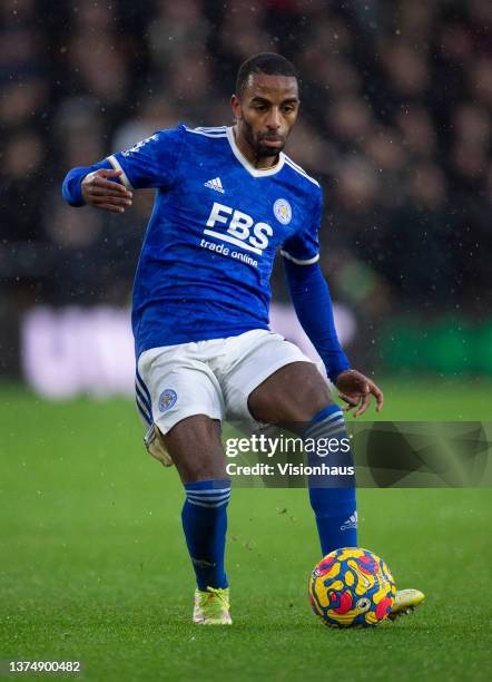 Ricardo Pereira of Leicester City in action during the Premier League match between Wolverhampton Wanderers and Leicester City at Molineux on...