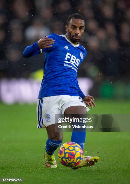 Ricardo Pereira of Leicester City in action during the Premier League match between Wolverhampton Wanderers and Leicester City at Molineux on...