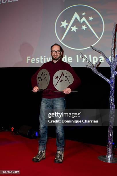 Director Ken Scott receives the Special Jury Prize during the Closing Ceremony of the 15th L'Alpe D'Huez International Comedy Film Festival on...