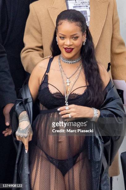 Singer Rihanna attends the Dior Womenswear Fall/Winter 2022/2023 show as part of Paris Fashion Week on March 01, 2022 in Paris, France.