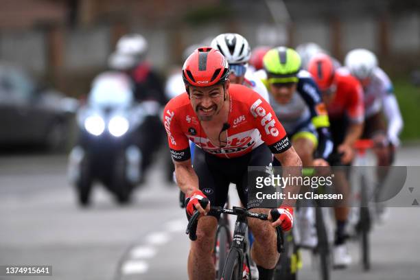 Victor Campenaerts of Belgium and Team Lotto Soudal competes during the 54th Grand Prix Le Samyn 2022 - Men's Elite a 209km race from Quaregnon to...