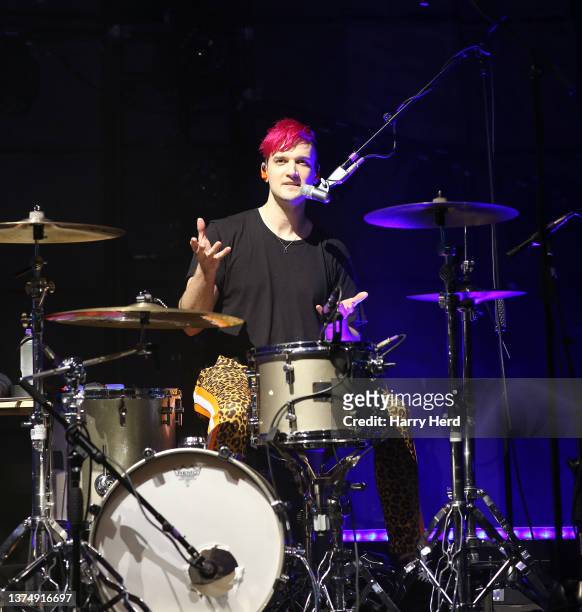 Arejay Hale of Halestorm performs at a sold out show at O2 Guildhall Southampton on February 28, 2022 in Southampton, England.