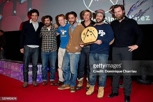 French director Romain Levy with the Cast received the Award for Profession of the 15th L'Alpe D'Huez International Comedy Film Festival on January...