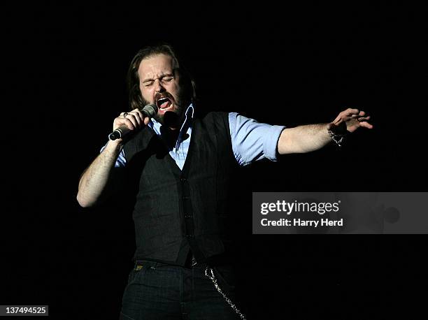 Alfie Boe performs at Bournemouth International Centre on January 21, 2012 in Bournemouth, England.