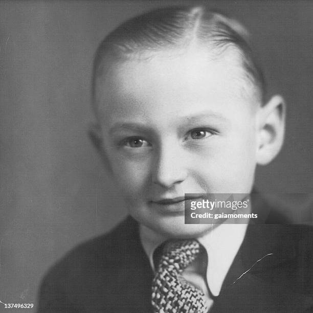 vintage boy (little man) - 1940 stock pictures, royalty-free photos & images
