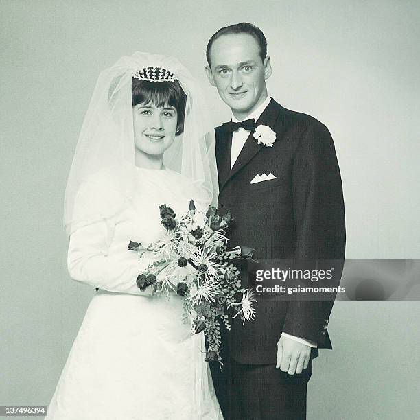 black and white newlywed photo - 1960 stock pictures, royalty-free photos & images