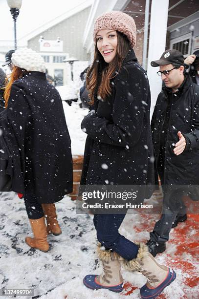 Actress Liv Tyler attends the Stella Cafe At T-Mobile Google Music Village At The Lift - Day 2 - during the Sundance Film Festival on January 21,...