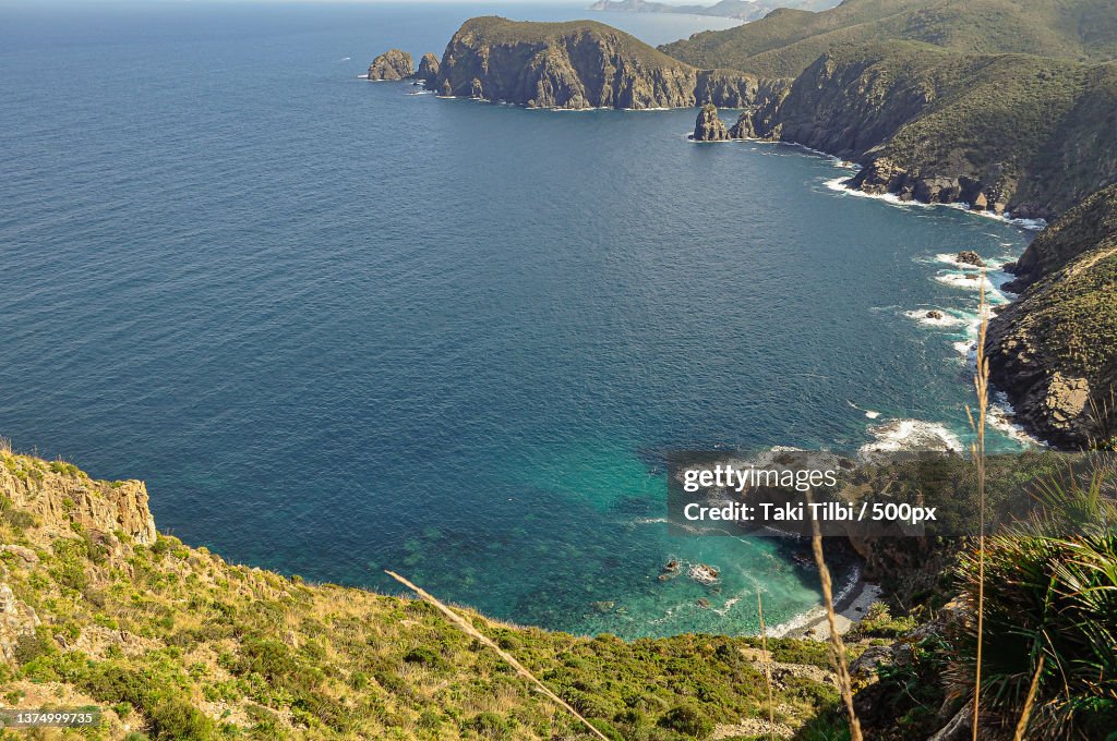 Above the sea,High angle view of sea and mountains against sky,Annaba,Algeria